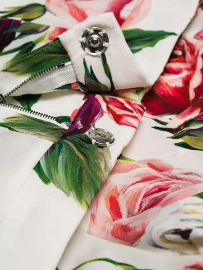 Shop Dolce & Gabbana Rose Print Shorts - White