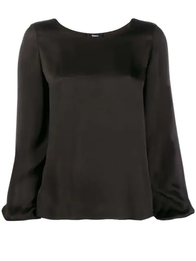 Shop Theory Long Sleeved Top In Black
