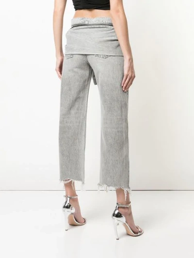 Shop Alexander Wang Sleeve Tie Jeans In Grey