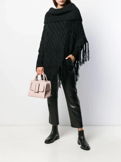 Shop Twinset Frayed Edge Jumper In Black