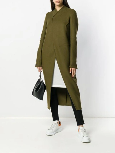 Shop Rick Owens Wrap Coat - Green