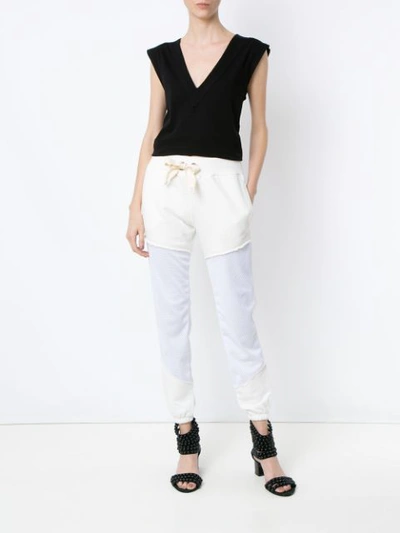 Shop Andrea Bogosian Panelled Jogging Trousers In White