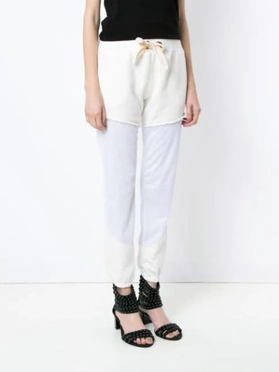 Shop Andrea Bogosian Panelled Jogging Trousers In White