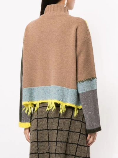 Shop Antonio Marras Asymmetric Roll Neck Sweater In Multicolour
