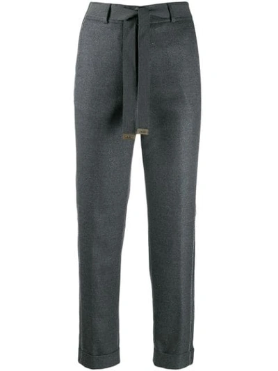 Shop Peserico Tapered Trousers In Grey