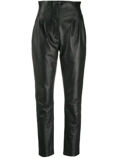 Shop Alberta Ferretti High Waisted Trousers In Black