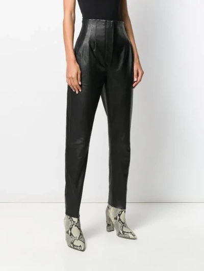 Shop Alberta Ferretti High Waisted Trousers In Black