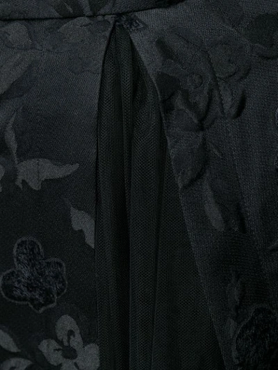 Shop Comme Des Garçons Floral Jacquard Midi Skirt In Black