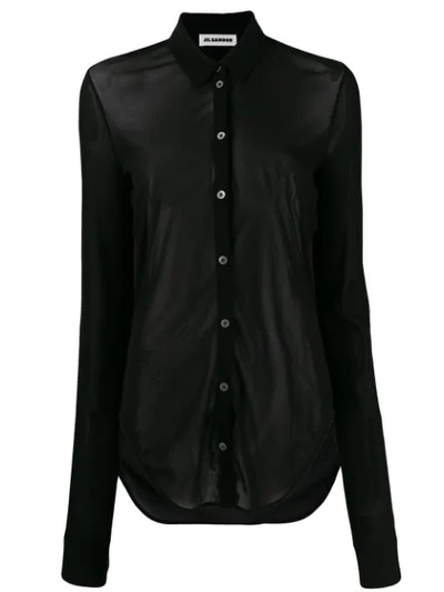 Shop Jil Sander Sheer Slim Fit Shirt In Black