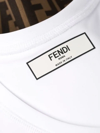 Shop Fendi Ff Print Cropped Top In White
