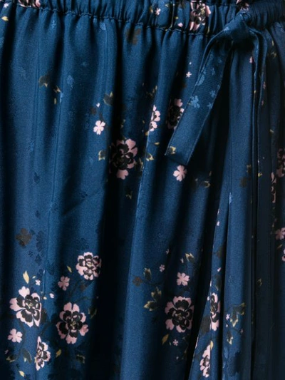 Shop Kenzo Floral Asymmetric Skirt In Blue