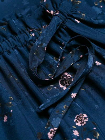 Shop Kenzo Floral Asymmetric Skirt In Blue