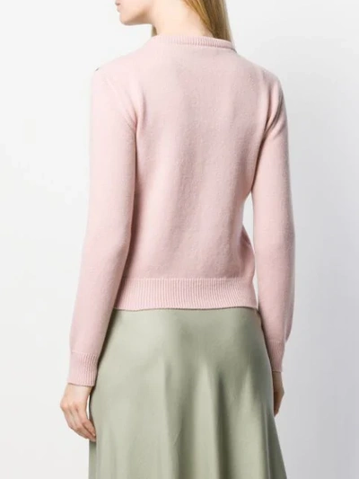Shop Alberta Ferretti Logo Print Knitted Sweater In Pink