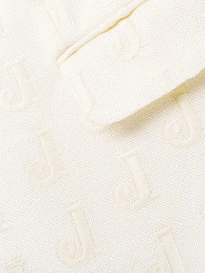 Shop Jacquemus Embroidered J Blazer In Neutrals