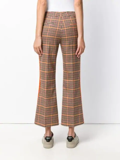 Shop P.a.r.o.s.h . Checked Kickflare Trousers - Neutrals