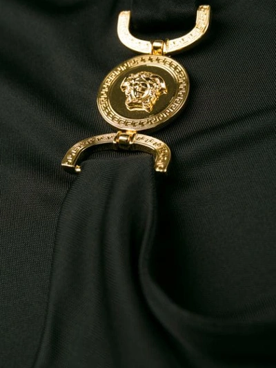 Shop Versace Medusa Hardware Draped Vest In Black