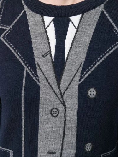 Shop Thom Browne Suit-pattern Jumper In Blue