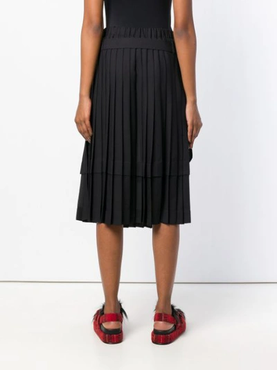 Shop Simone Rocha Pleated Bow Skirt - Black