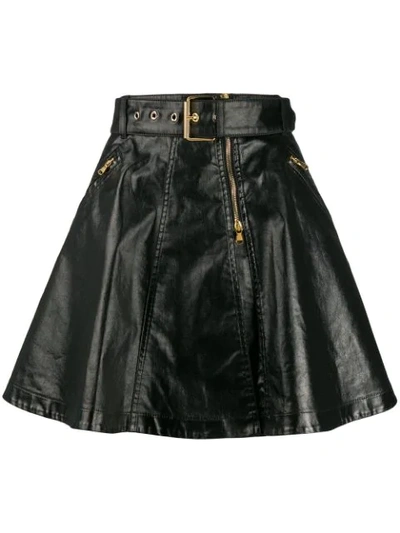 Shop Moschino Biker Skirt In Black