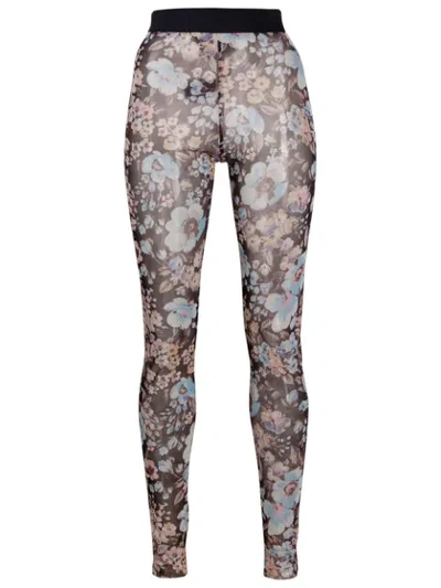 Shop Baum Und Pferdgarten Floral Print Sheer Leggings In Black