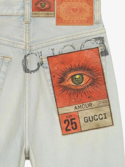 Shop Gucci 80s Stone Washed Jeans In Blue