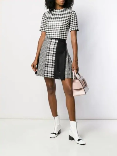 Shop Le Kilt Check Print Panelled Skirt In Black