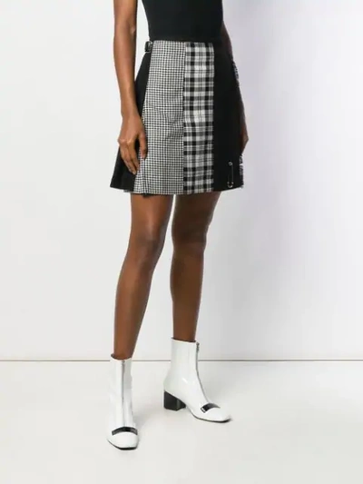 Shop Le Kilt Check Print Panelled Skirt In Black