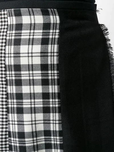 LE KILT CHECK PRINT PANELLED SKIRT - 黑色