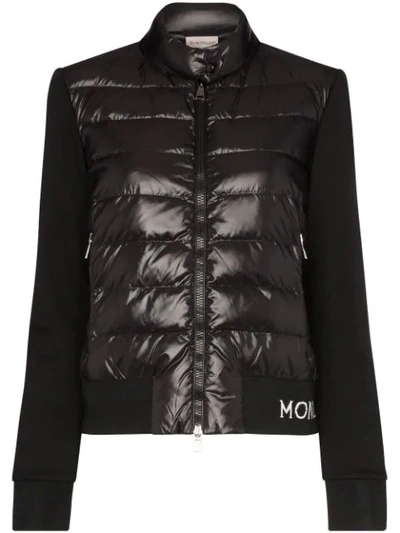 Shop Moncler Logo-tape Down Jacket In Black