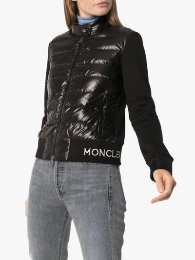 Shop Moncler Logo-tape Down Jacket In Black