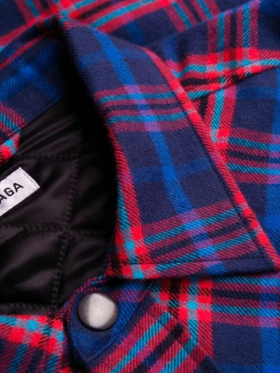 Shop Balenciaga Swing Canadian Plaid Shirt In Blue