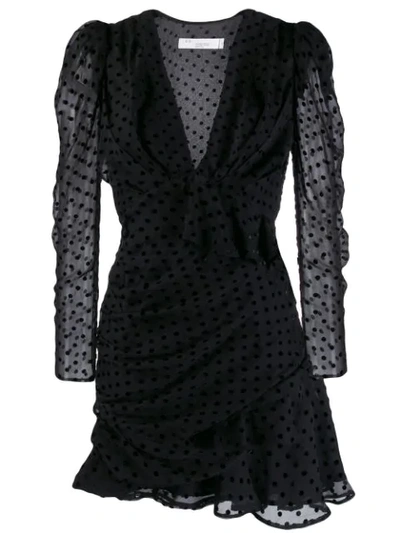 Shop Iro Dotted Mini Dress In Black