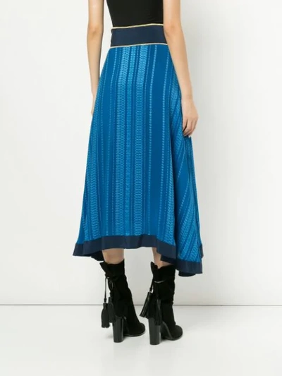 Shop Zeus + Dione Patterned Asymmetric Skirt In Rough Blue 124