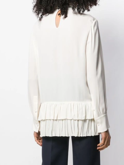 Shop Valentino Bow Tie Blouse In A03  Ivory