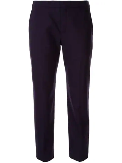 Shop Chloé Cropped Tailored Trousers In Purple