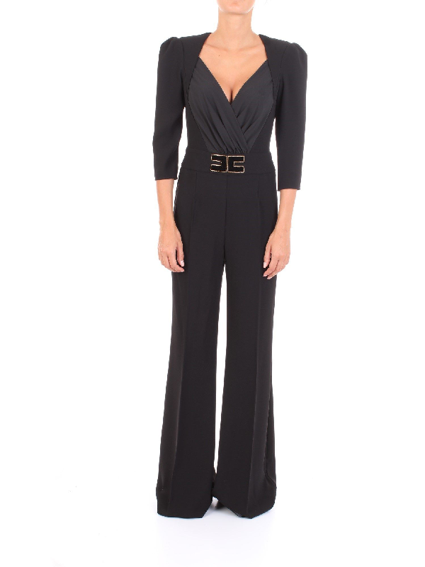 black polyester jumpsuit