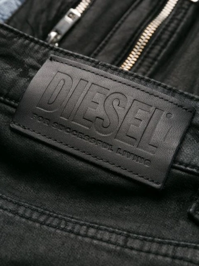 Shop Diesel Slim-fit Tapered Jeans In Black