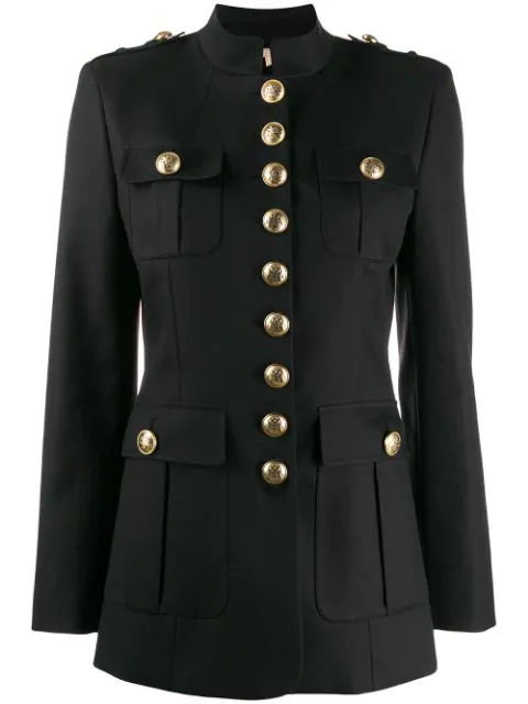 Michael Kors Button-up Military Jacket In Black | ModeSens