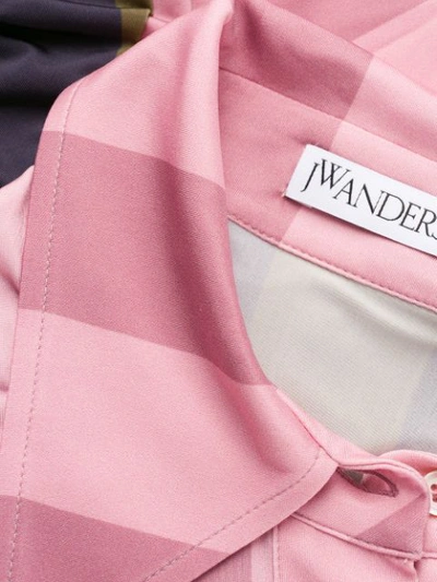 Jw Anderson Belted Striped Crepe De Chine Maxi Dress In Pink