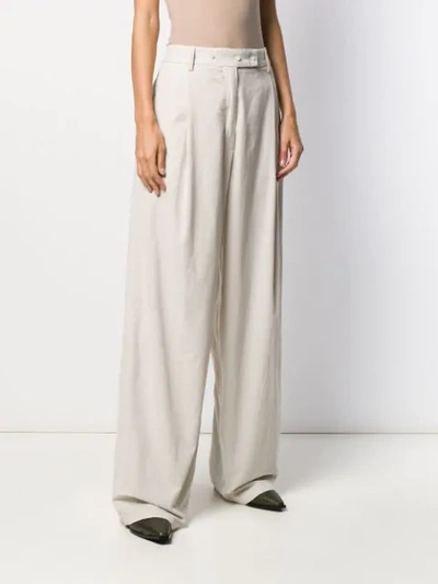 Maison Flaneur Wide Leg Trousers In Neutrals | ModeSens