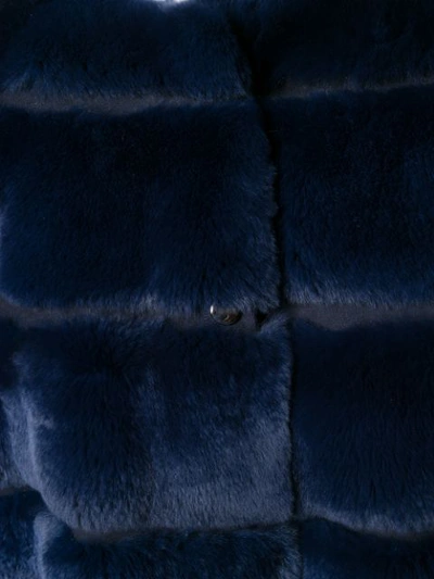Shop Liska Fur Fitted Jacket In Blue