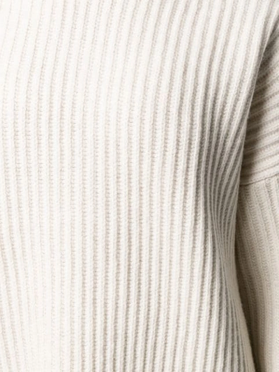 Shop Acne Studios Ribbed High-neck Sweater In White