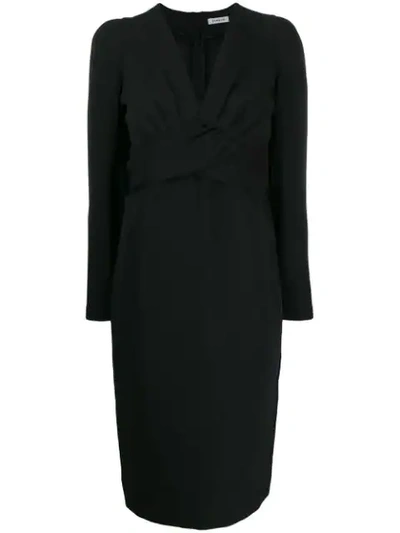 Shop P.a.r.o.s.h Puff Sleeve Dress In Black