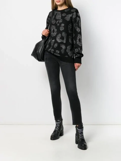 Marcelo Burlon County Of Milan Leopard Print Sweater In Black