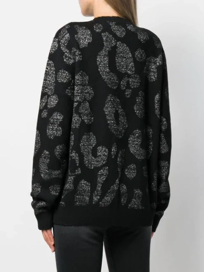 Shop Marcelo Burlon County Of Milan Leopard Print Sweater In Black