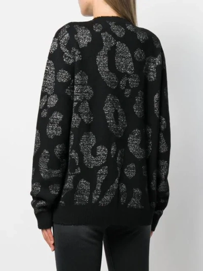 Marcelo Burlon County Of Milan Leopard Print Sweater In Black