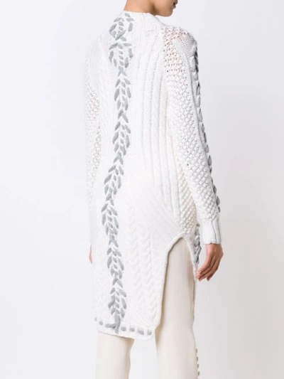 Shop Prabal Gurung Braided Knit Jumper - White