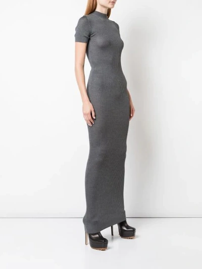 Shop Vera Wang Ribbed Knit Maxi Dress In Grey