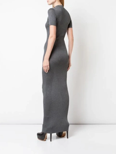 Shop Vera Wang Ribbed Knit Maxi Dress In Grey