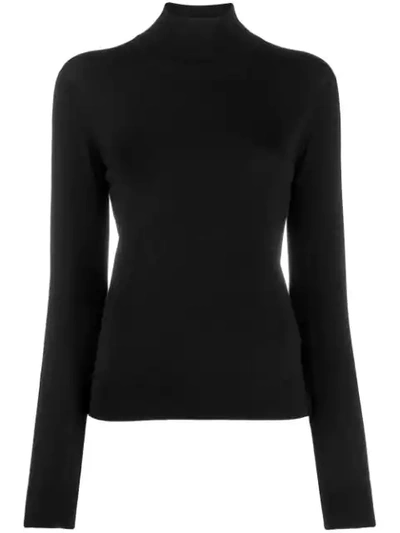 Shop Theory Fine Knit Turtleneck Sweater In Black